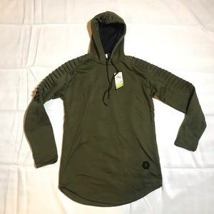 Green Long hoodie with Arm detail size M